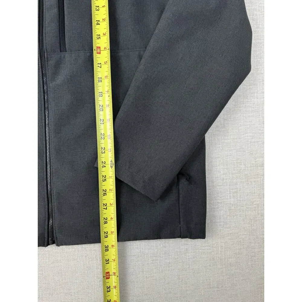 The North Face Soft Shell Jacket Mens Large Gray Full Zip Jet Embroidered Logo